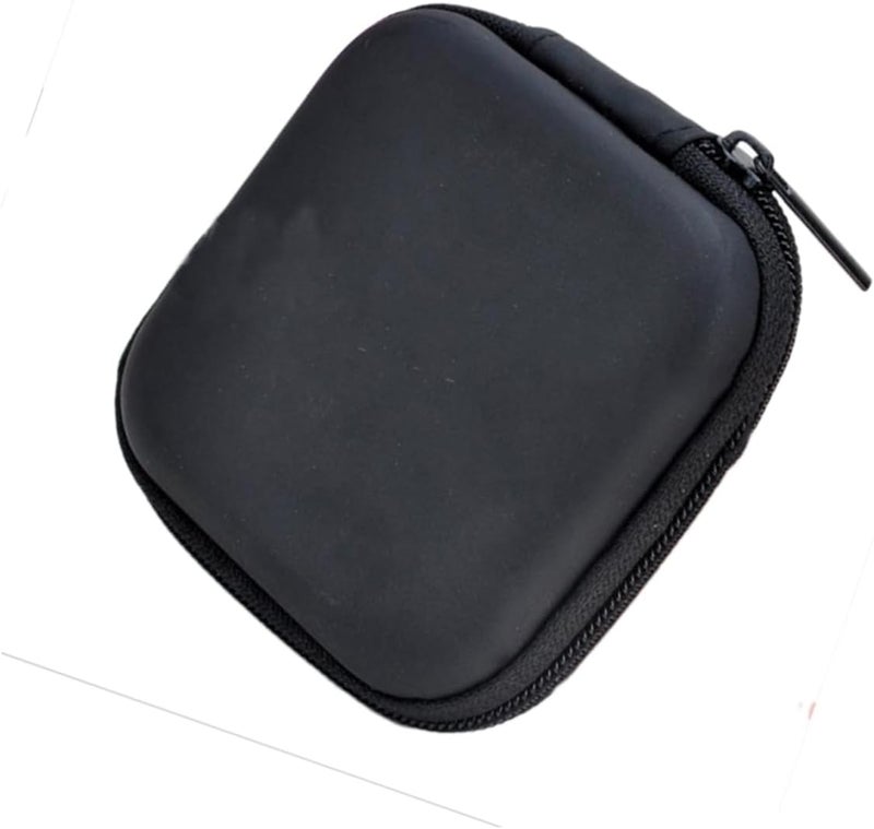 Water Resistant Mini EVA Headphone Case For Earbuds USB Cable Portable Travel Pouch Black 7 5X7 5X2 5CM - Image 1