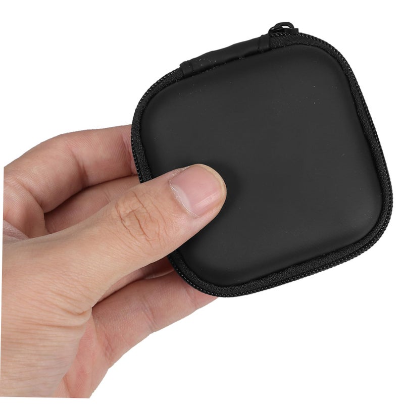 Water Resistant Mini EVA Headphone Case For Earbuds USB Cable Portable Travel Pouch Black 7 5X7 5X2 5CM - Image 4