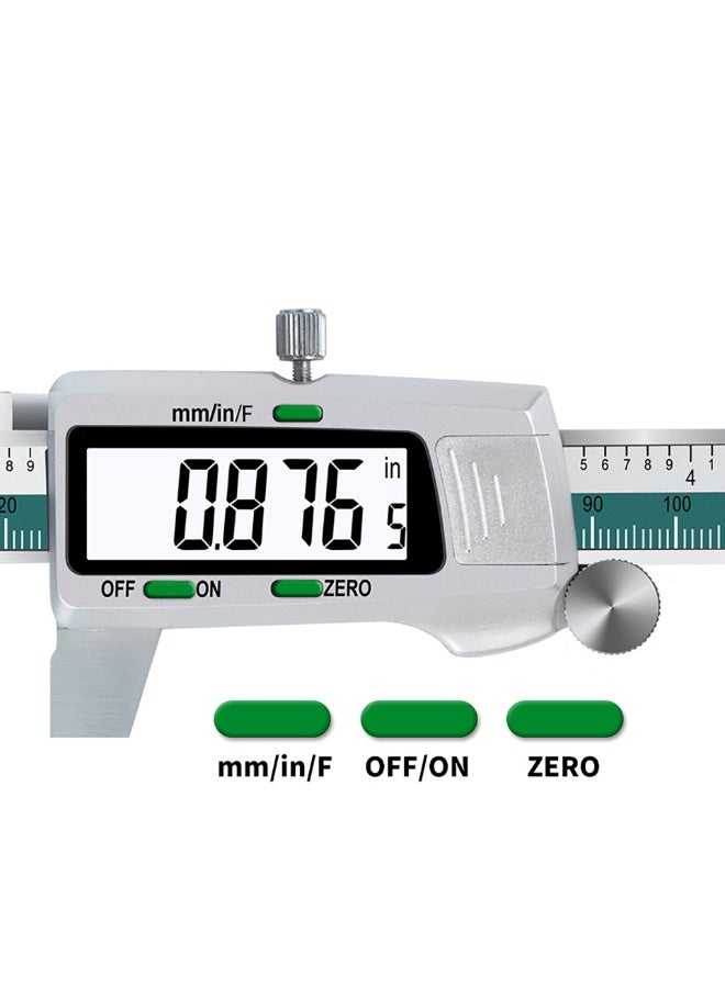 High Precision Stainless Steel Digital Caliper - 150mm Electronic Vernier Caliper with Large LCD Display Battery Powered Measurement Tool for Fractions/MM/Inches - Image 2