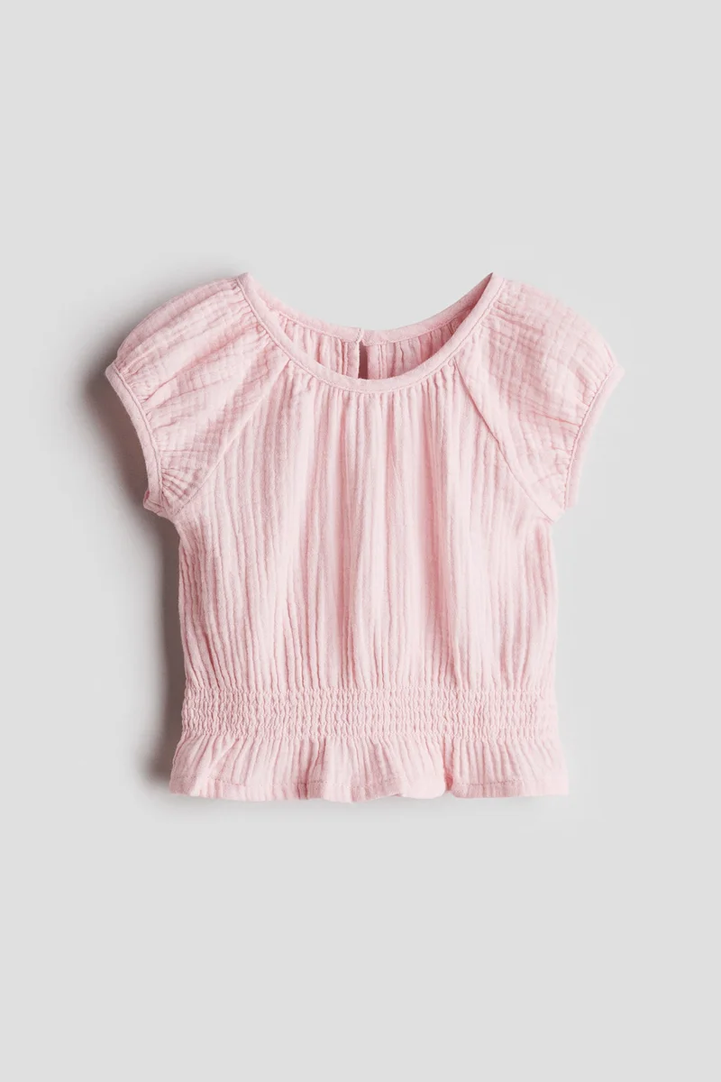 اتش اند ام بلوزة من قطن موسلين