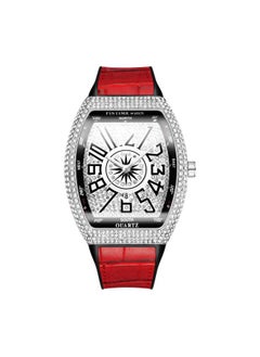 Generic Pintime/product Time Men's Watch Barrel Watch Simple Watch Belt Yacht Diamond Retro Quartz Watch 