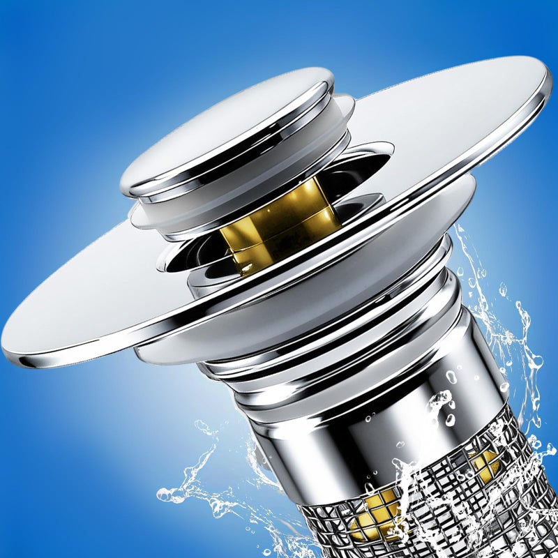 Axwnh Bathroom Sink Drain Strainer, Pop-up Sink Drain Strainer with Removable Strainer Basket Hair Catcher, Bathroom Sink Stopper,2 Packs - Image 3