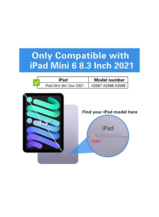 Procases iPad Mini 6 Case 8.3 Inch 2021 iPad Mini 6th Generation Case, Hard Back Cover Cases for 2021 iPad Mini 8.3" 6th Gen A2567 A2568 A2569 -Navy - Image 2