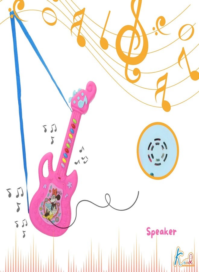 Kriiddaank Minnie Musical Guitar for Toddlers - Pink Sing-Along Karaoke Junior Music Toy with Inbuilt Tones & Lights - Educational Role Play Rockstar Guitar|Birthday Gift for Kids 3+ Years Old - Image 5