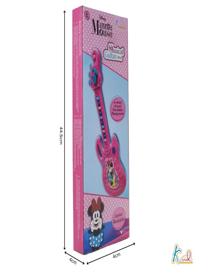 Kriiddaank Minnie Musical Guitar for Toddlers - Pink Sing-Along Karaoke Junior Music Toy with Inbuilt Tones & Lights - Educational Role Play Rockstar Guitar|Birthday Gift for Kids 3+ Years Old - Image 3
