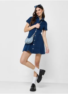 Ginger Denim Button Down A Line Dress  - Image 1
