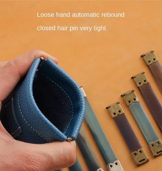Tia Metal Internal Flex Frame Kiss Clasp with Pins for Leather Squeeze Coin Purse DIY Handbag 5 Inches 6Pcs - Image 5