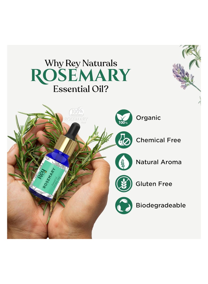 Rey Naturals ReyNaturals Rosemary essential oil for hair growth, Skin and Aroma 15 ml - Image 2