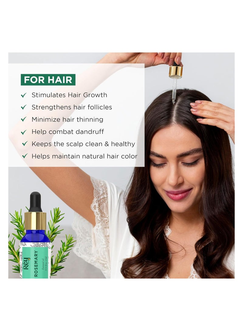 Rey Naturals ReyNaturals Rosemary essential oil for hair growth, Skin and Aroma 15 ml - Image 3