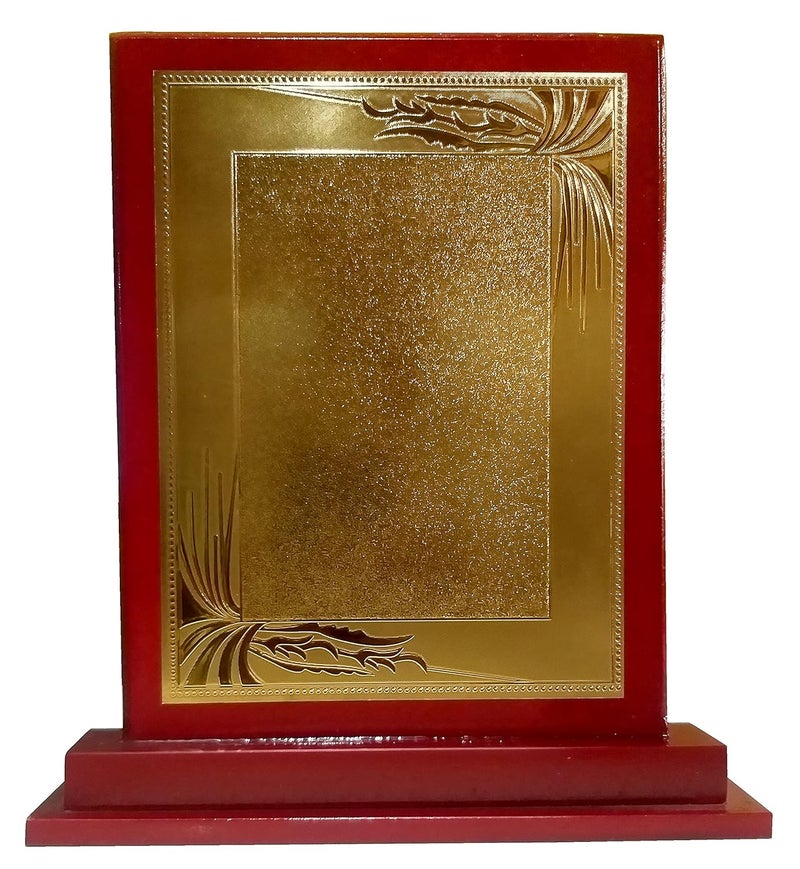 Be Win Wooden Red Rectangle 10X7 in Momentos with in Gold Foil for Sports Event, Functions & Other Events - Image 1