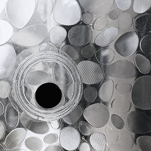 EurCross 12G EVA PVC Free Heavy Duty Shower Curtain Liner 72 x 72 inches with 3D Pebble Design, Thick Weighted Waterproof Plastic Clear Shower Curtain for Bathroom with Magnets,not Stiff - Image 4