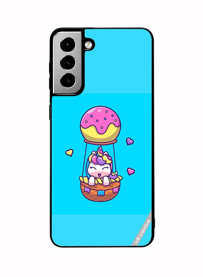 VR CREATIVE Protective Case Cover For Samsung Galaxy S21 FE 5G Flying Unicorn Design Multicolour - Image 1