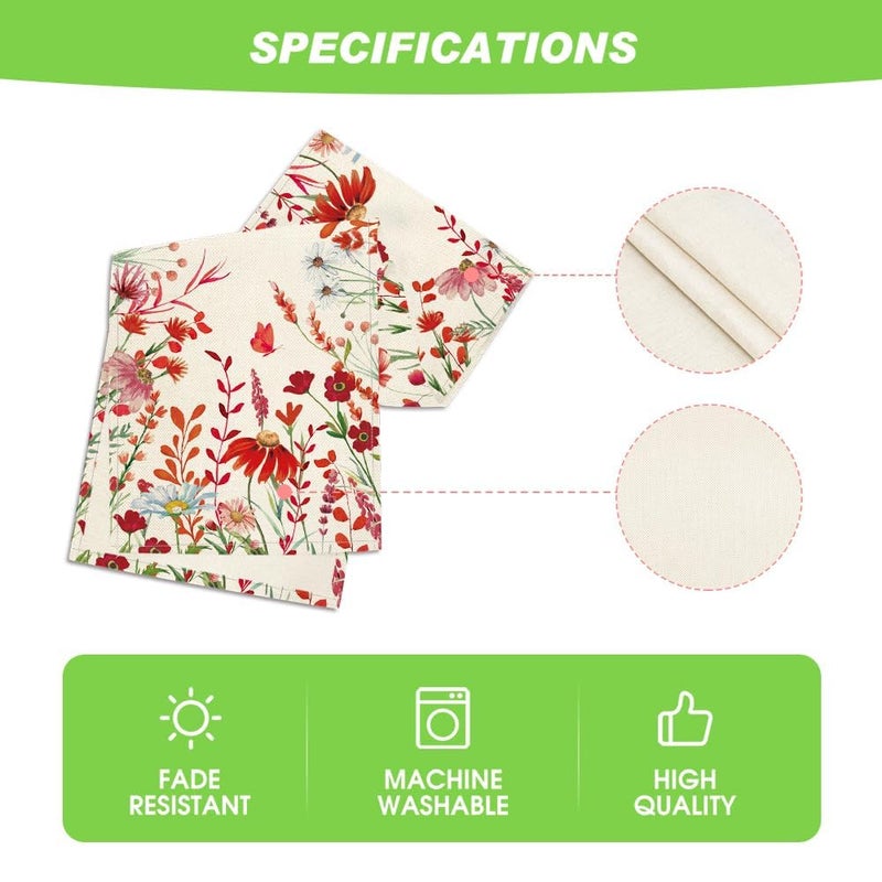 Artoid Mode Orange Daisy Flowers Floral Leaves Summer Table Runner, Spring Kitchen Dining Table Decoration for Home Party Decor 13x72 Inch - Image 5