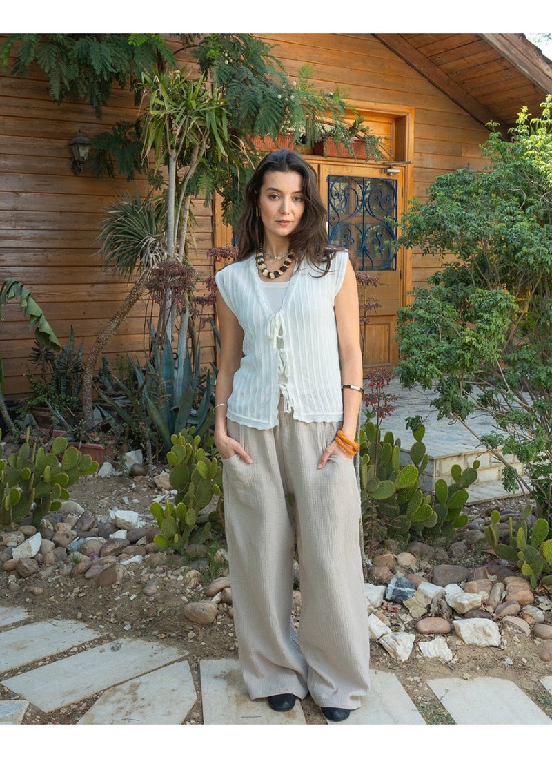 In Your Shoe Off White Knot Vest  - Image 3
