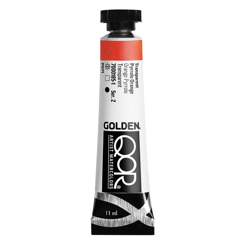 GOLDEN ARTIST COLORS QoR Modern Watercolors Transparent Pyrrole Orange 11 ml tube