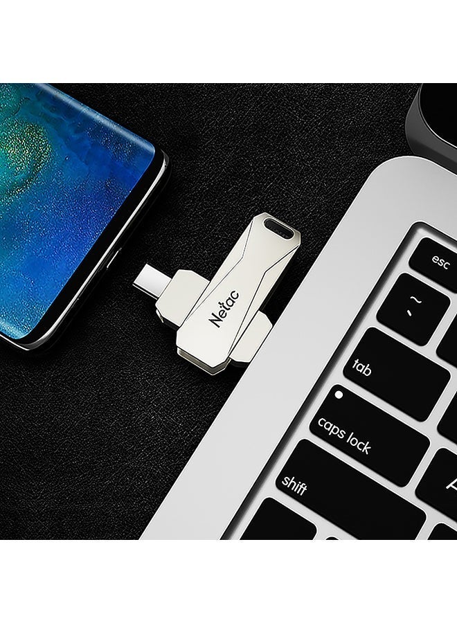نيتاك Type-C USB 64GB مزدوجة واجهة محرك أقراص فلاش المكونات U782C_2 فضي - Image 4