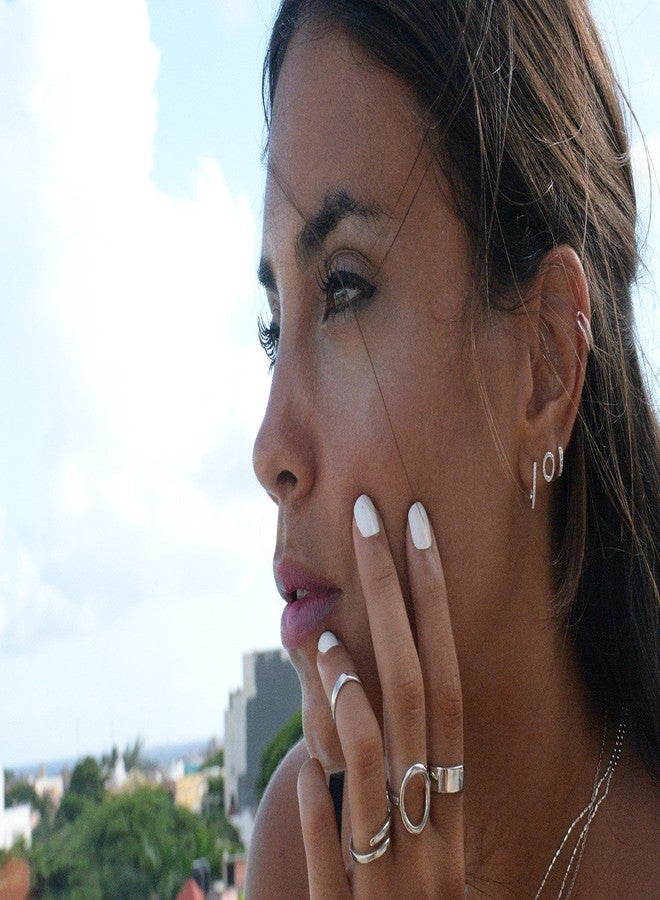 Lemon Grass Sterling Silver Simple Ring - Open, Ajustable, Wide Band Line Ring (Single Band-Yellow Gold) - Image 3