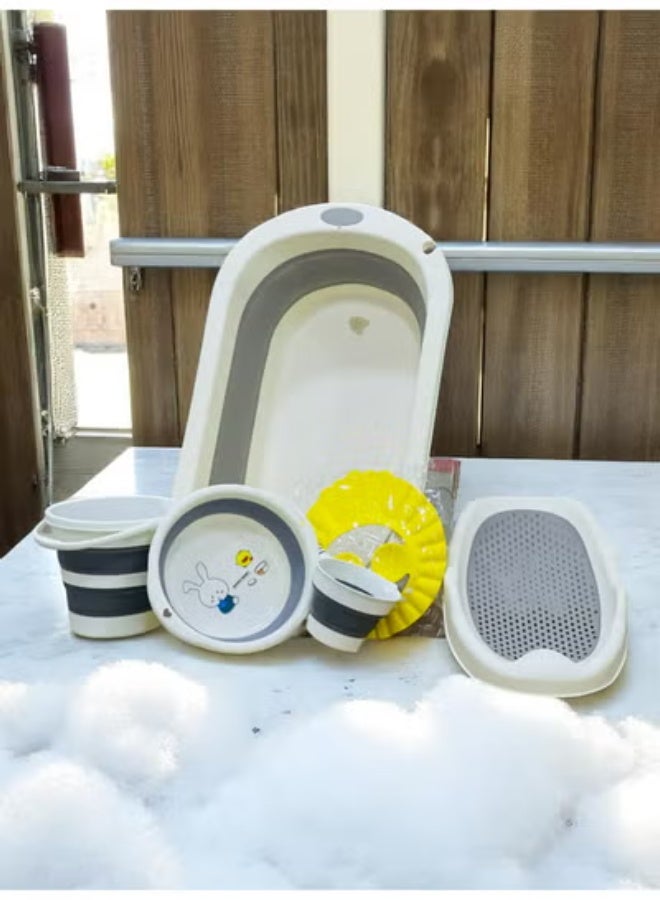 Integrated Foldable Baby Bath Set 6*1 - Tub, Support, and Multi-Accessories for Maximum Convenience - Image 4