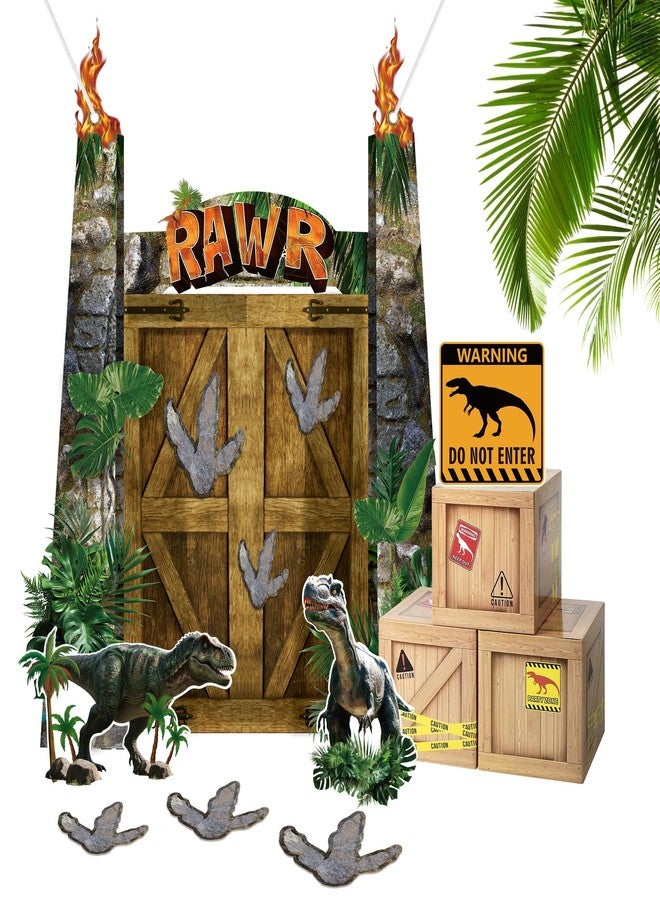 Aodaer 13 Pcs Dinosaur Party Decorations Set, Dinosaur Party Supplies, 12 x 12 x 12 Inch Dino Theme Boxes Table Centerpieces & Banner Cardstock for Dino Photo Booth Birthday Baby Shower Decorations - Image 1