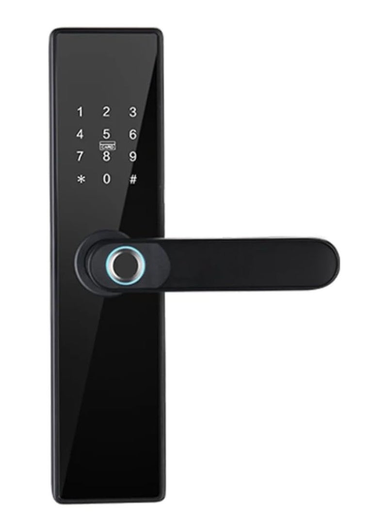 eurocliq Smart Digital Door Lock Wi-Fi Fingerprint Password Card Access Virtual Password APP Control Safe Handle Anti-Tamper Alarm for Front Doors, Black  - Image 3