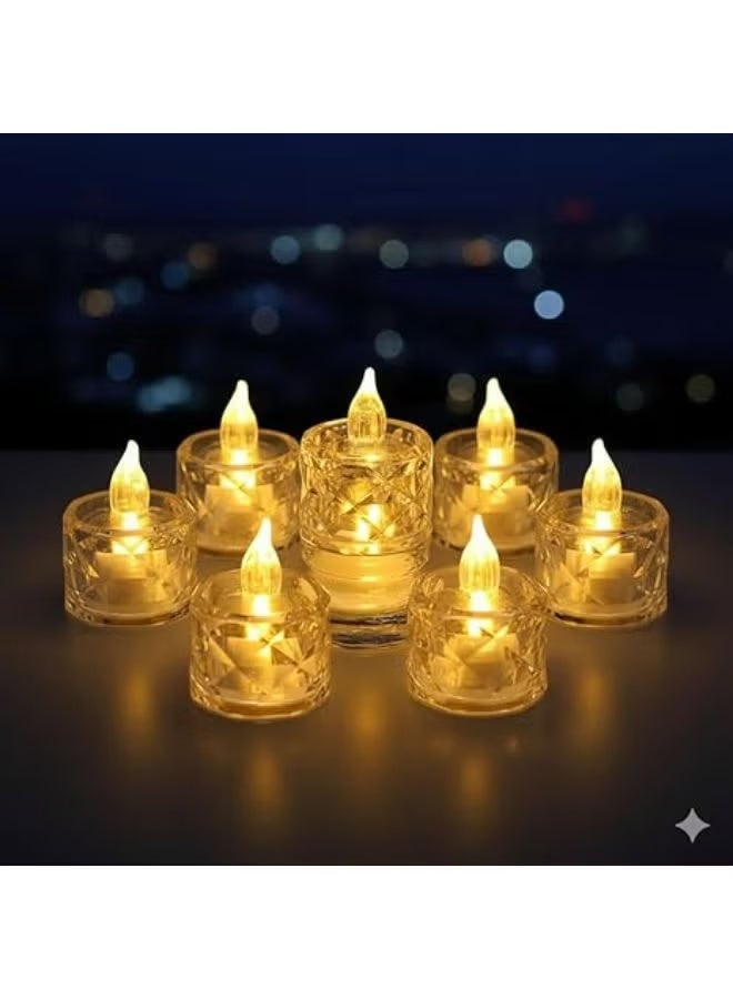 Flameless LED Crystal Tealight Candles (Set of 6) – Battery Operated - Image 1