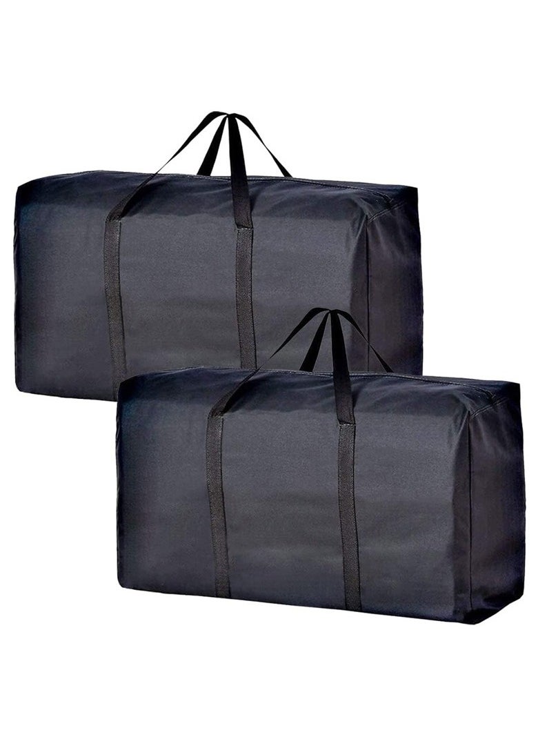 KCDMBUE 2-Pack Extra Large Moving Bags – Heavy-Duty Storage Totes with Strong Zippers & Handles, Space-Saving Organizer for Clothes, Moving, and Traveling（80*48*25cm)  - Image 1