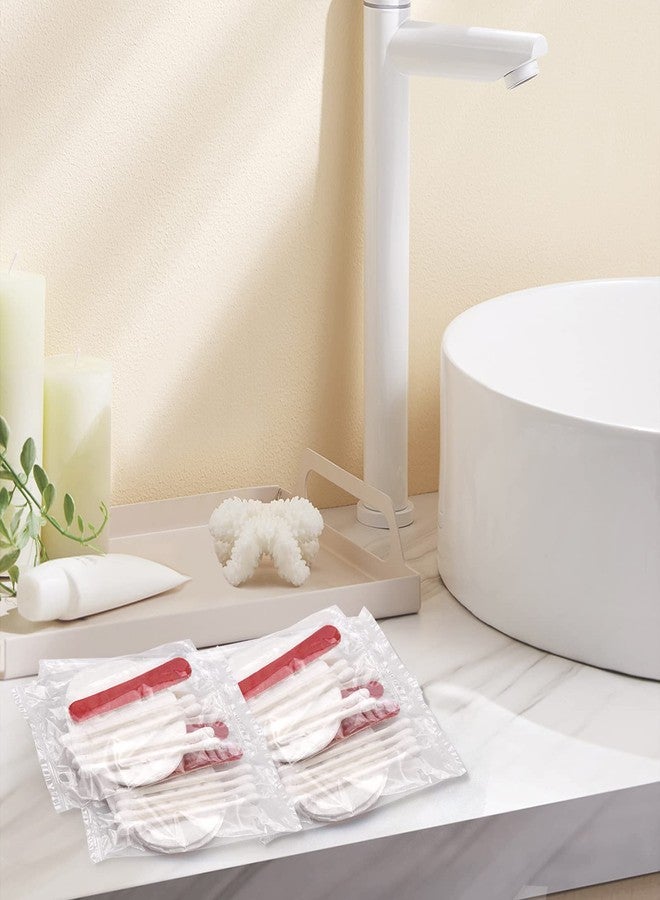 HQSLsund 100 عبوة مجموعة أدوات التجميل للفنادق مغلفة بشكل فردي، مجموعة مستلزمات الفنادق بالجملة، مجموعة ضيافة الفنادق، منتجات النظافة تشمل وسادات قطنية تجميلية، أعواد قطنية، مبرد أظافر (عصي ورقية) - Image 4