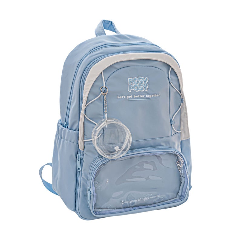 RosyPosy Unisex Canvas Backpack with Display Window, Large Capacity Casual Student Travel Bag with 11-Inch Laptop Compartment - Image 1