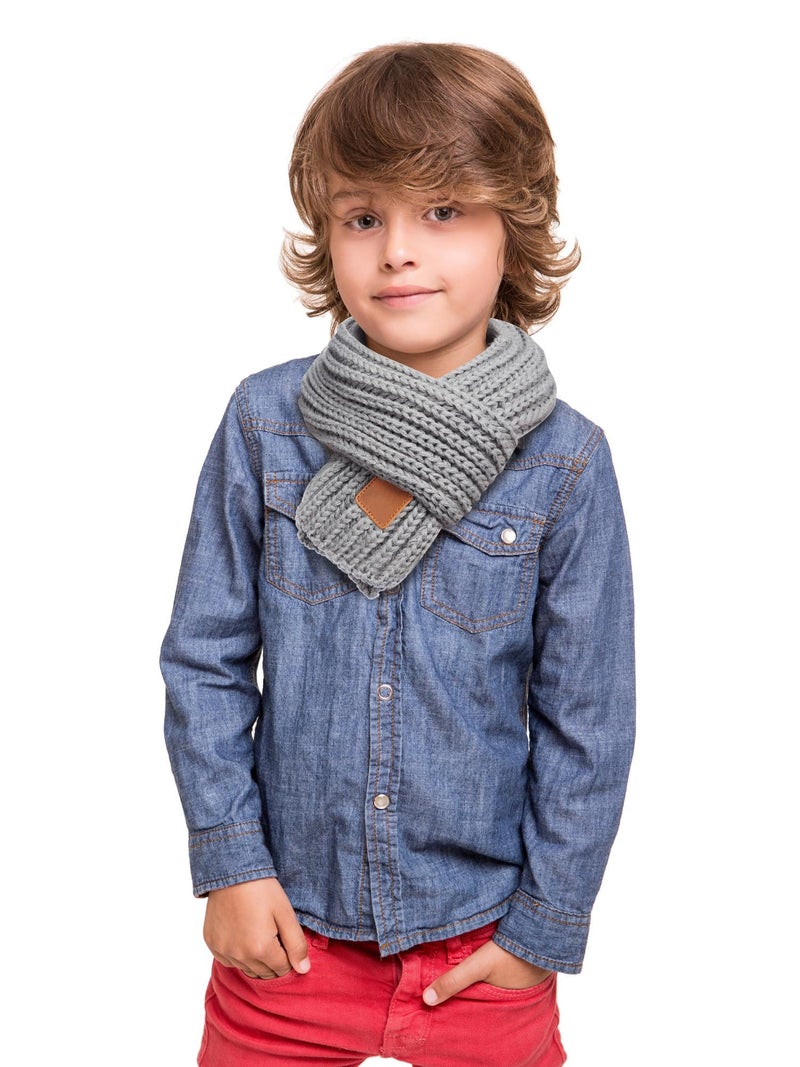 Zhanmai 2 Pcs Toddler Scarf Kids Warm Set Winter Knit Scarves Soft Neck Warmer for Boys Girls Children(Black, Beige) - Image 3