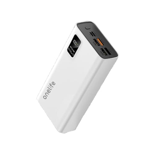 One Life 30000mAh Fast Charging Power Bank | 22.5W QC & 20W PD | Dual Input (Type-C & Micro USB) | 3 Outputs | Power Bank for iPhone, Android, Mobile | Portable & Made in India (White) - Image 1