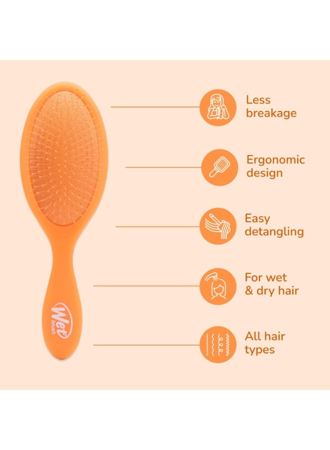 Wet Brush Original Detangler Hair Brush – IntelliFlex Bristles for All Hair Types – Wet & Dry Use - Orange - Image 4