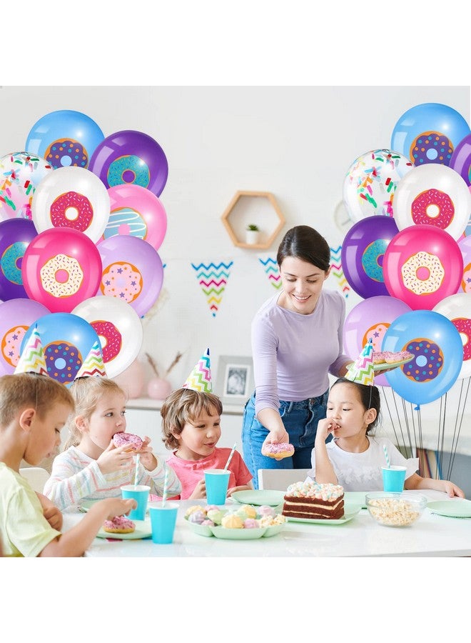 Threan 36 Pieces Donut Theme Balloons, 12 Inch, Latex, 8 Styles, Sufficient for Birthday Party Decorations - Image 5