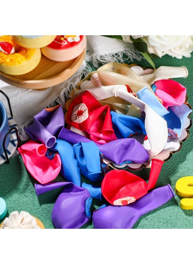 Threan 36 Pieces Donut Theme Balloons, 12 Inch, Latex, 8 Styles, Sufficient for Birthday Party Decorations - Image 3
