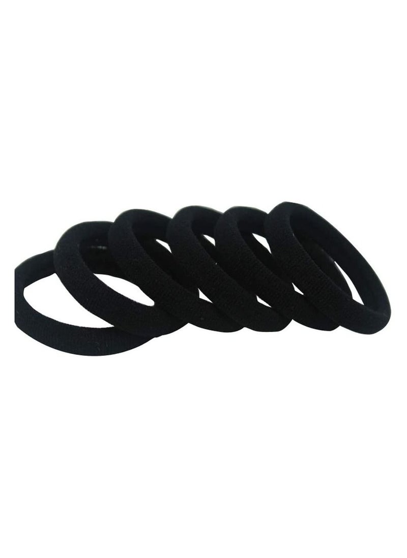 ORiTi Black Hair Ties No Crease,100pcs Elastic Seamless Rubber Hair Bands Not Damage for Toddlers Girls Kids Thick Hair Ponytail Holders Headband Scrunchies Hair Accessories  - Image 4