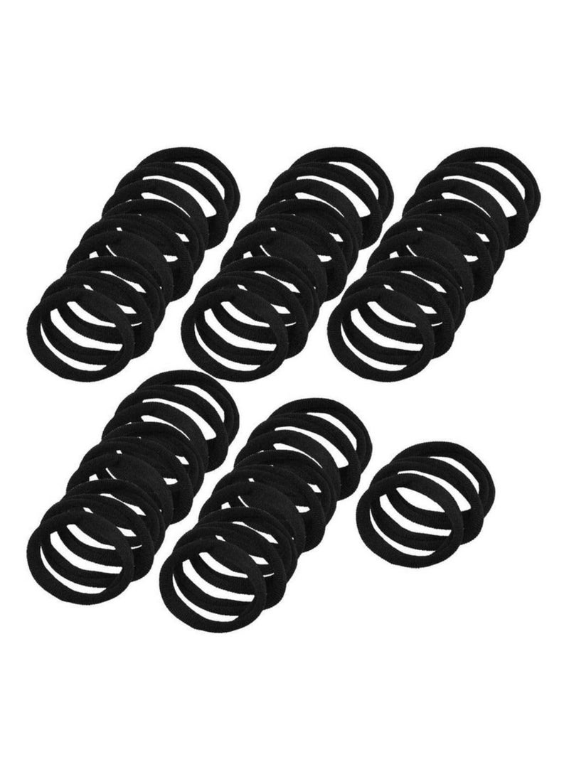 ORiTi Black Hair Ties No Crease,100pcs Elastic Seamless Rubber Hair Bands Not Damage for Toddlers Girls Kids Thick Hair Ponytail Holders Headband Scrunchies Hair Accessories  - Image 2
