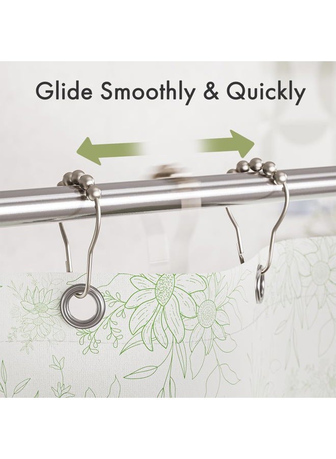 Amazer Shower Curtain Hooks Rings, Rust-Resistant Metal Glide Shower Hooks for Bathroom Shower Rods Curtains-Set of 12-Matte Nickel - Image 3