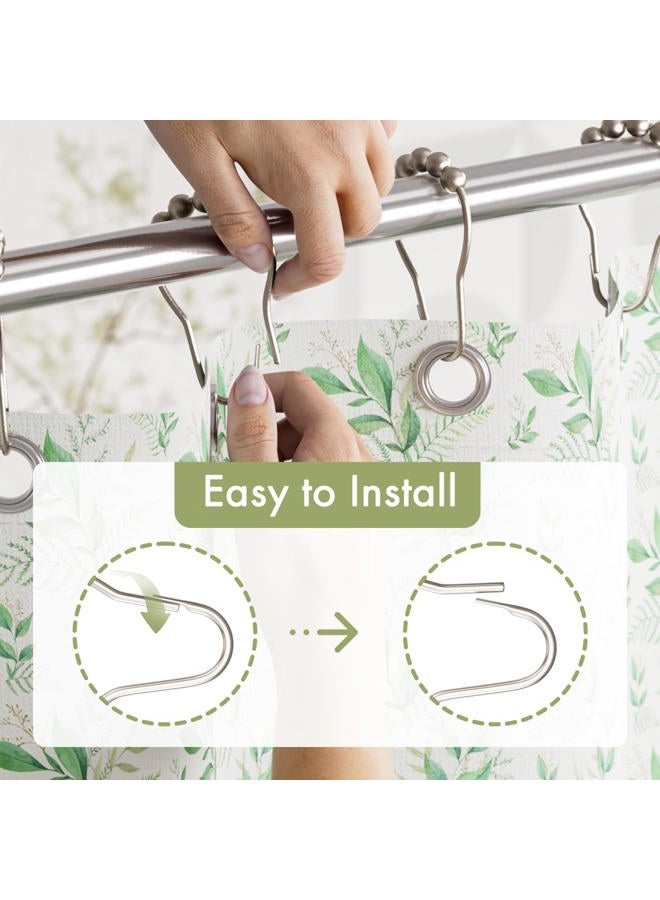 Amazer Shower Curtain Hooks Rings, Rust-Resistant Metal Glide Shower Hooks for Bathroom Shower Rods Curtains-Set of 12-Matte Nickel - Image 4