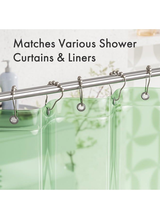 Amazer Shower Curtain Hooks Rings, Rust-Resistant Metal Glide Shower Hooks for Bathroom Shower Rods Curtains-Set of 12-Matte Nickel - Image 5