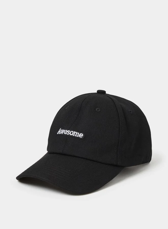 ستايلي Black Embroidered  Baseball Cap