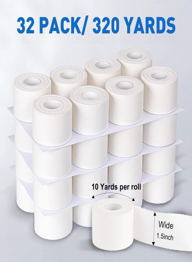 CHMI Athletic Tape,White Sports Tape (32 Pack), 320 Yards Rolls Very Strong Easy Tear NO Sticky Residue Best Tape for Gymnastics Climbing Bat Injuries Medical (1.5 Inch X 320 Yards). - Image 2