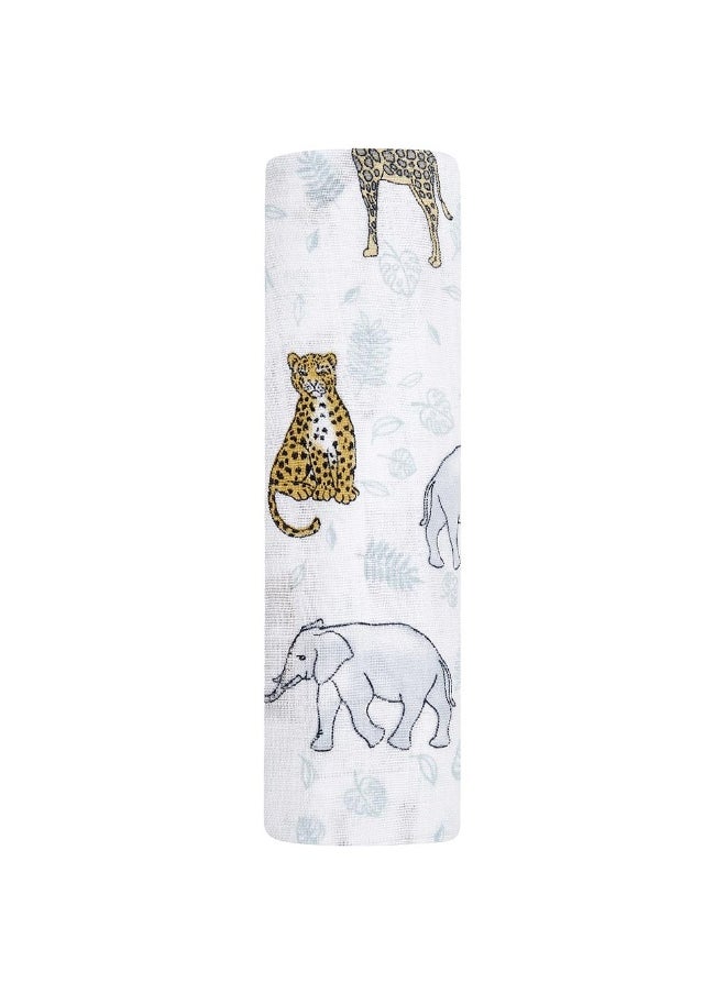 aden + anais Cotton Muslin Swaddle  Large  Jungle Tropical  - Image 1