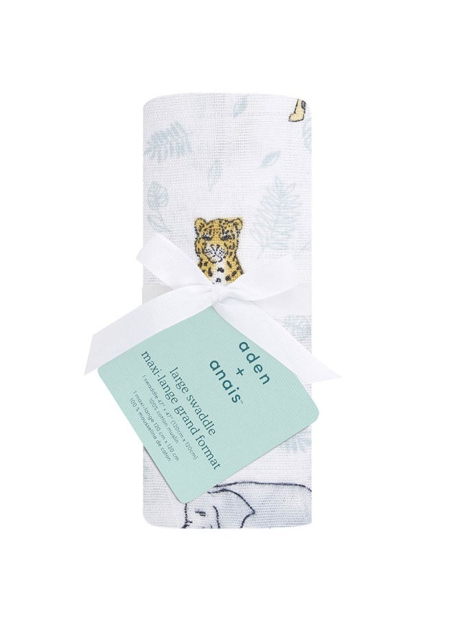 aden + anais Cotton Muslin Swaddle  Large  Jungle Tropical  - Image 3