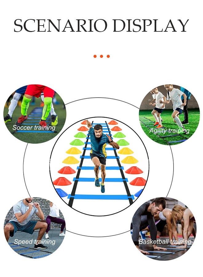 DUNISO Speed & Agility Training Set, Resistae Parachute &  Agility Speed Ladder, Steel Stakes, Disc Cones or Football Soccer Training Aid - Image 2