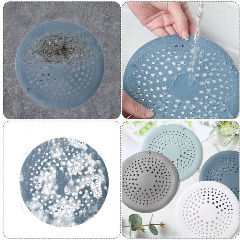 4 Pcs Round Hair Drain Filters With Suction Cup Shower Catchers - Image 3