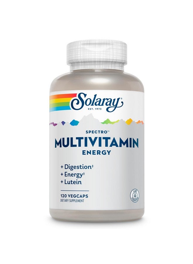 SOLARAY Spectro Energy Multivitamin for Women and Men - Cellular Energy, Digestion, Eye Health and Immune Support - w/Vitamin A, Vitamin B Complex, CoQ10, Iron, Enzymes, Lutein - 30 Serv, 120 VegCaps - Image 1