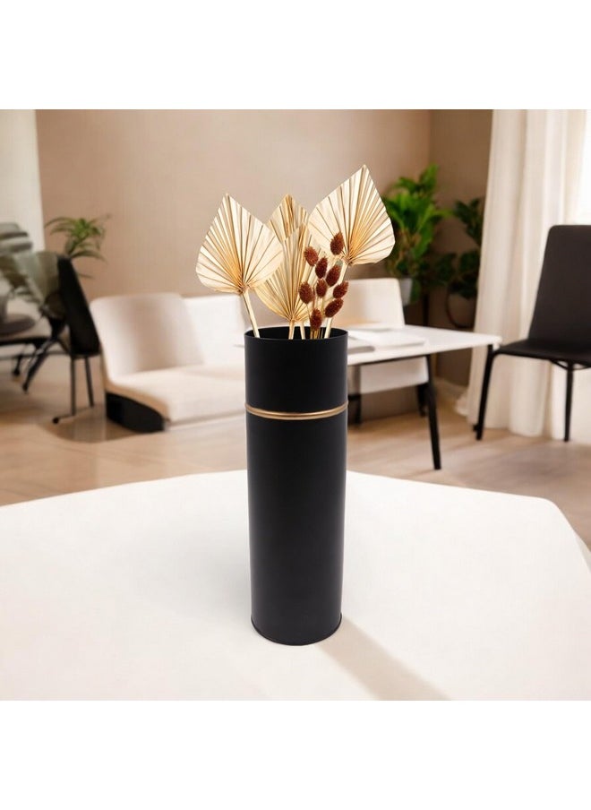 Hosley - 14In H Galvanized Metal Vase With Pvc Liner, Ideal Gift For Wedding Home Office Party Dyi Garden Patio - Image 1