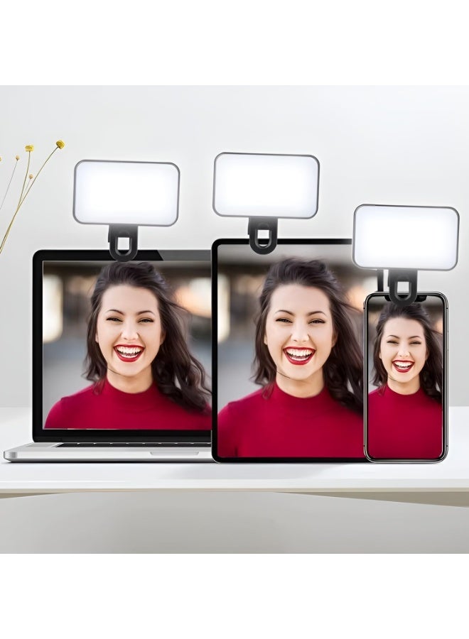 LED Selfie Light with Clip - 3 Light Modes, Rechargeable Portable Clip on Light for Phone/Tablet/Laptop - Image 3