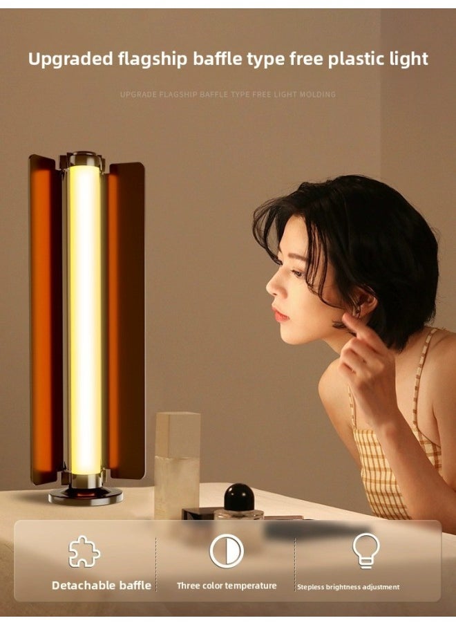 General - Desktop Computer Live Led Double Row Fill Light Live Room Background Lighting Light Anchor Atmosphere Desktop Stick Light-Specifications:Upgraded Supplementary Light (three-color Stepless Dimming) - Image 1