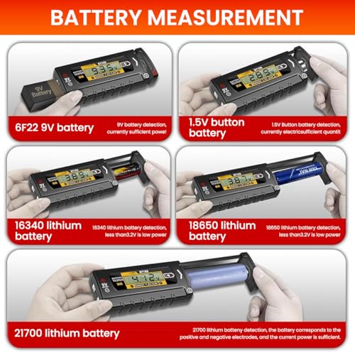 Serplex® Battery Tester LCD Digital Battery 1.4-4.8V Quick Response Battery Capacity Analyzer Push-up Battery Load Tester Pocket Portable Battery Checker for AA, AAA, C/D//PP3 Battery - Image 5