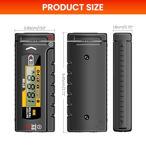 Serplex® Battery Tester LCD Digital Battery 1.4-4.8V Quick Response Battery Capacity Analyzer Push-up Battery Load Tester Pocket Portable Battery Checker for AA, AAA, C/D//PP3 Battery - Image 2